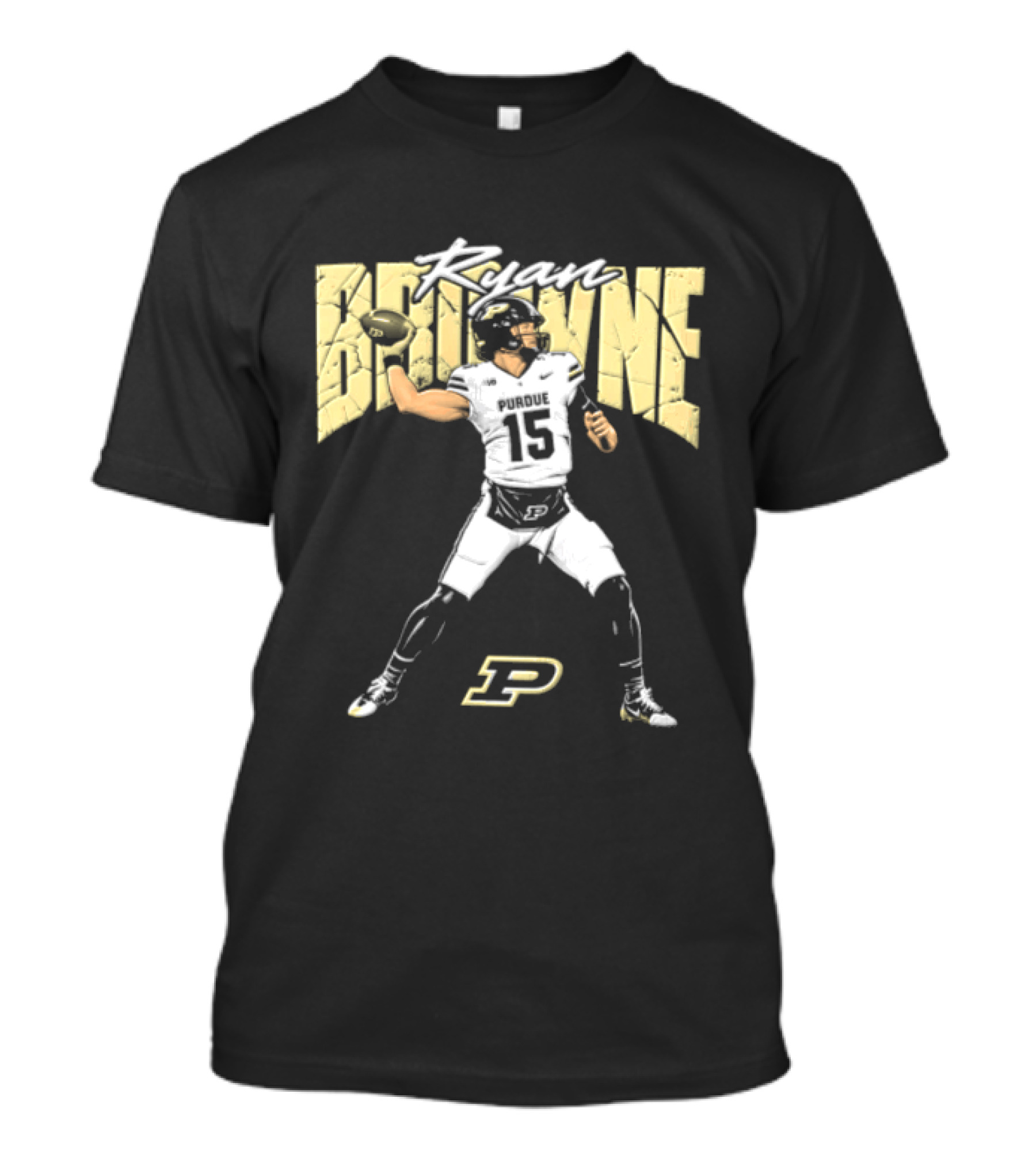 Ryan Browne 15 Purdue Boilermakers Football P T-Shirt
