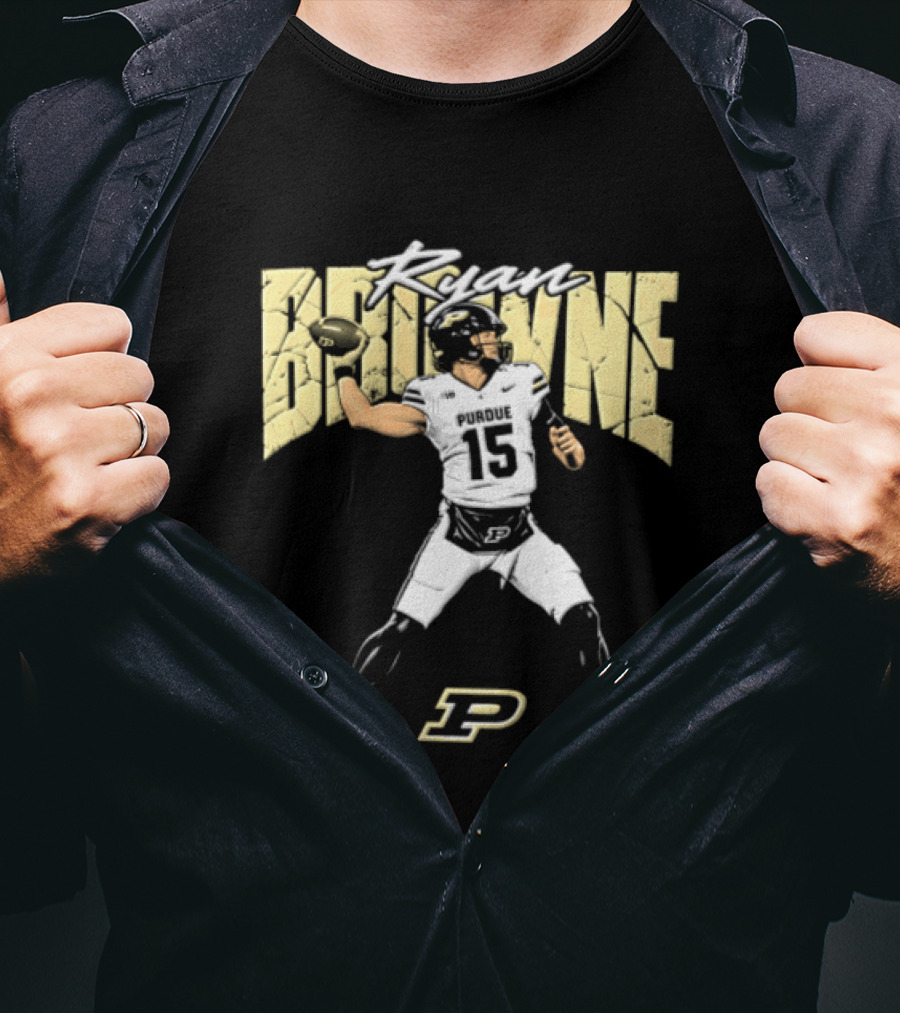 Ryan Browne 15 Purdue Boilermakers Football P T-Shirt