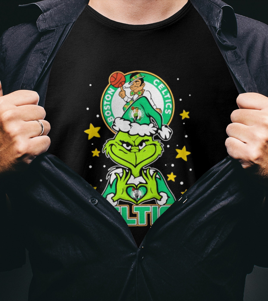 Boston Celtics Christmas The Grinch T-Shirt