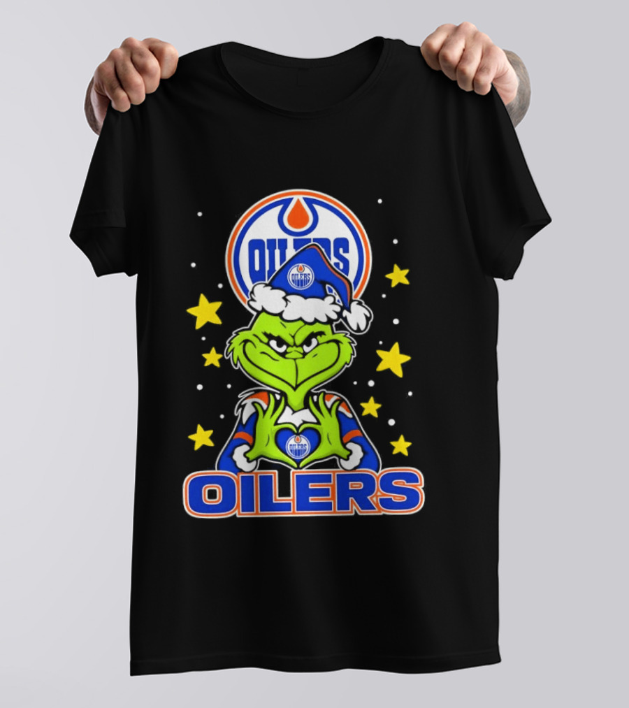 Edmonton Oilers NHL Christmas Grinch Holiday T-Shirt