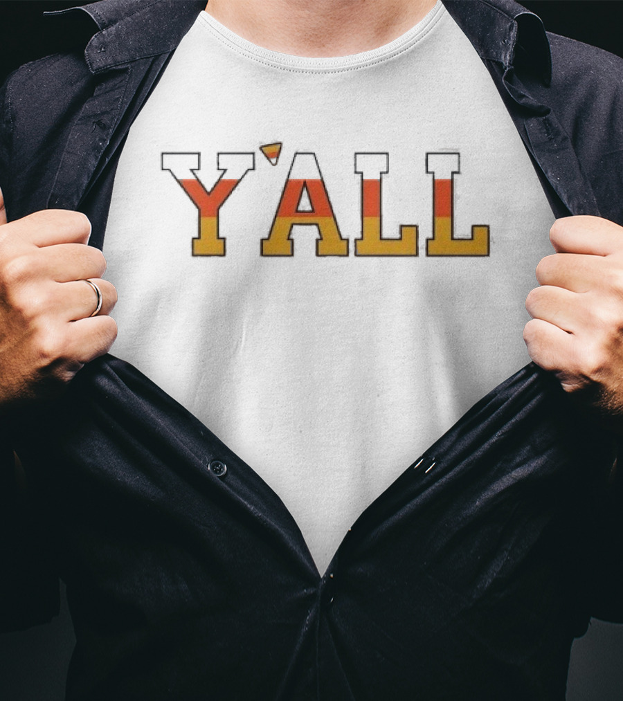 Y'all Candy Corn Gradient Text Halloween T-Shirt