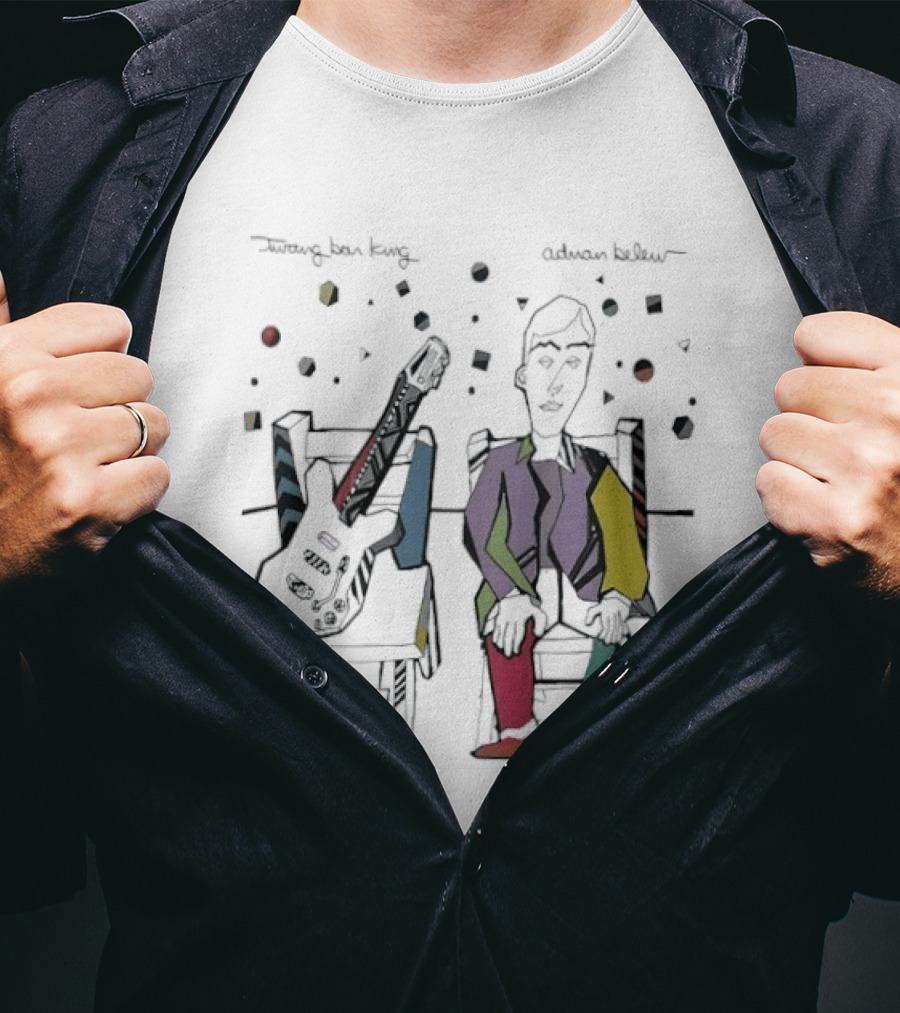 Adrian Belew Twang Bar King Colorful Abstract Art Guitar And Figure T-Shirt