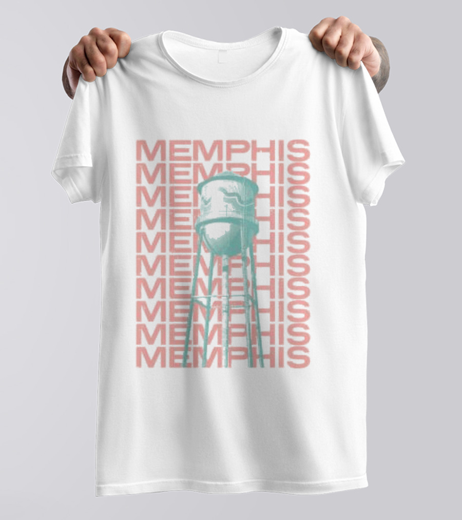 Memphis Halftone Broad Ave Water Tower Choose 901 Store T-Shirt