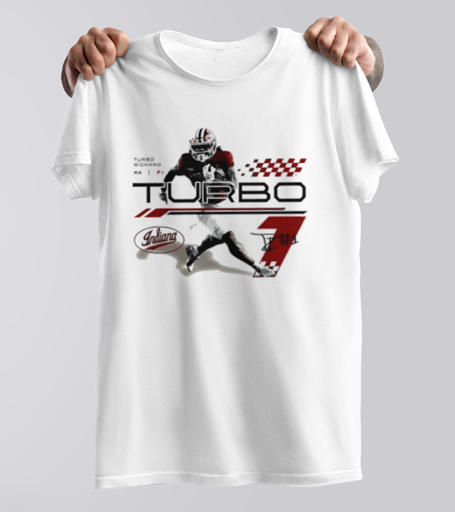 Indiana Hoosiers Turbo Richard Football Graphics Racing T-Shirt
