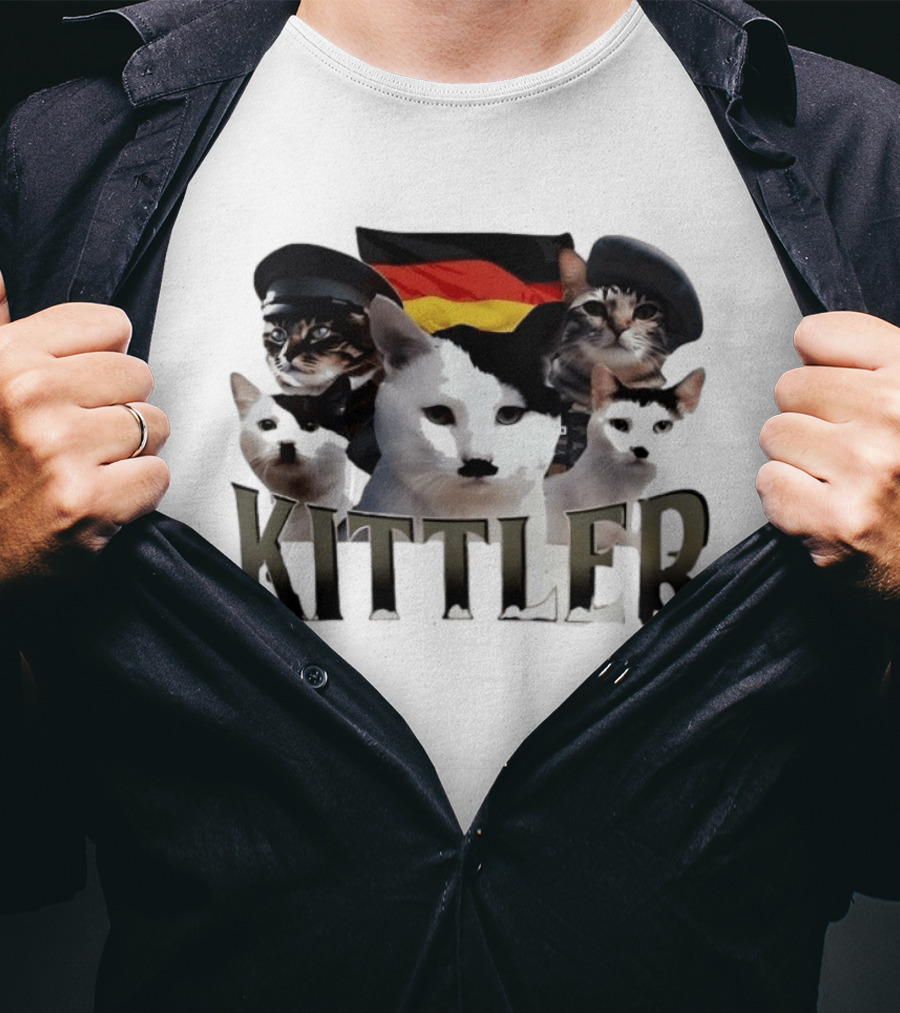 Kittler Cat Meme Kitten With German Flag And Hat T-Shirt