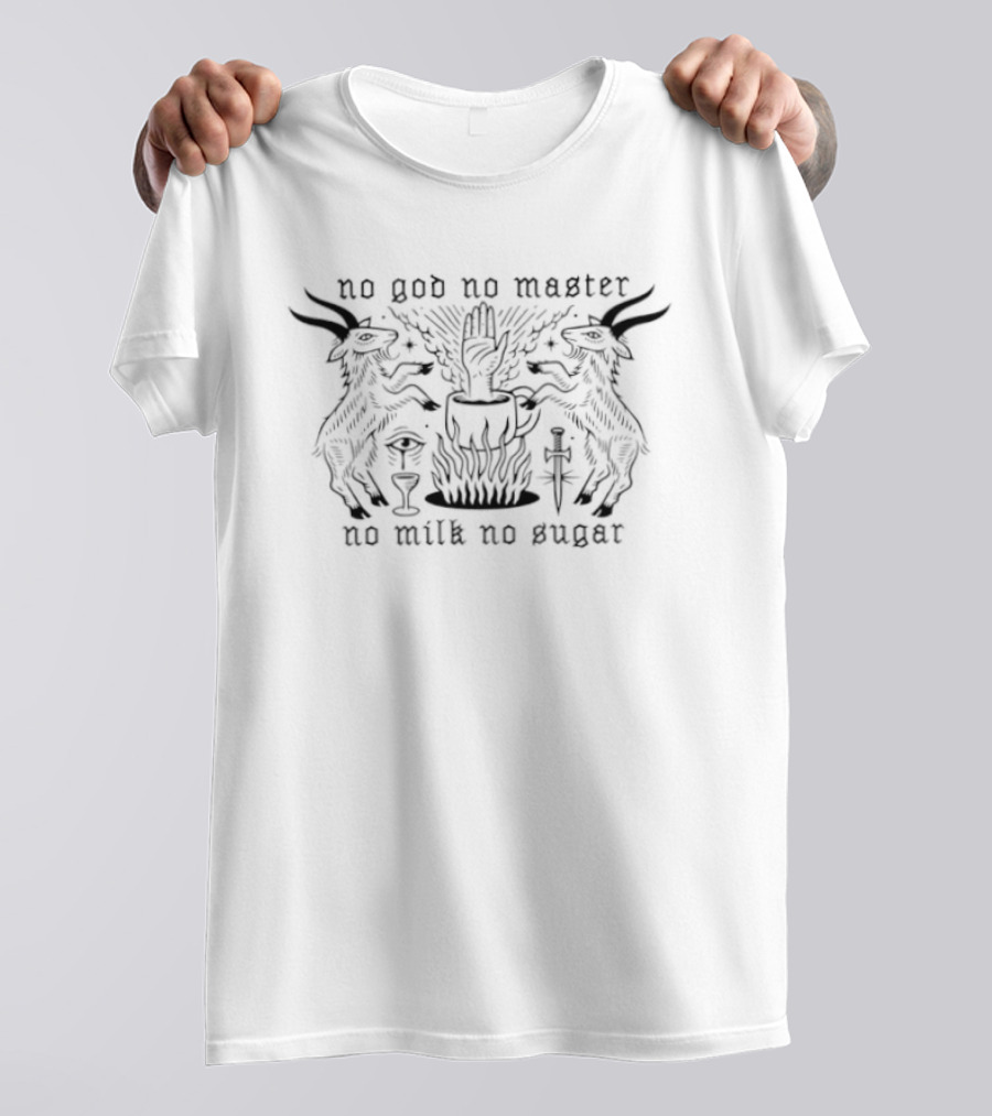 No God No Master No Milk No Sugar Oxen With Goblet And Wheat T-Shirt