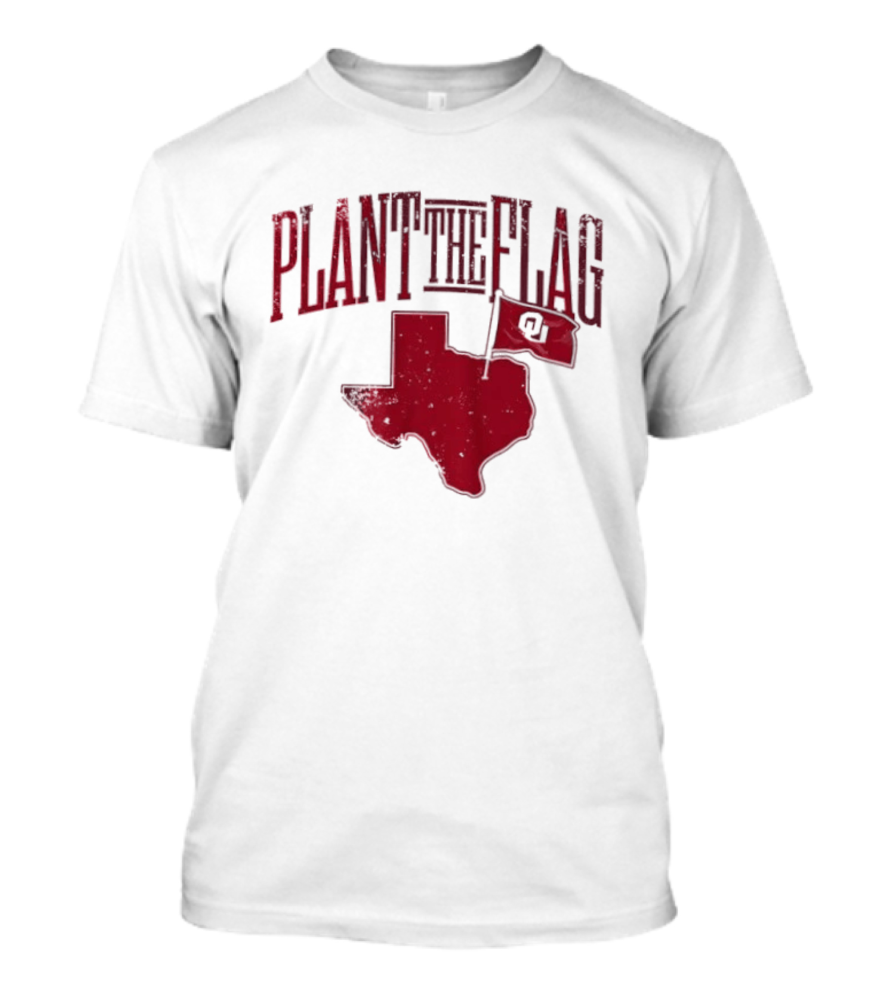 Oklahoma Sooners Plant The Flag 2026 Texas Map OU Flag T-Shirt
