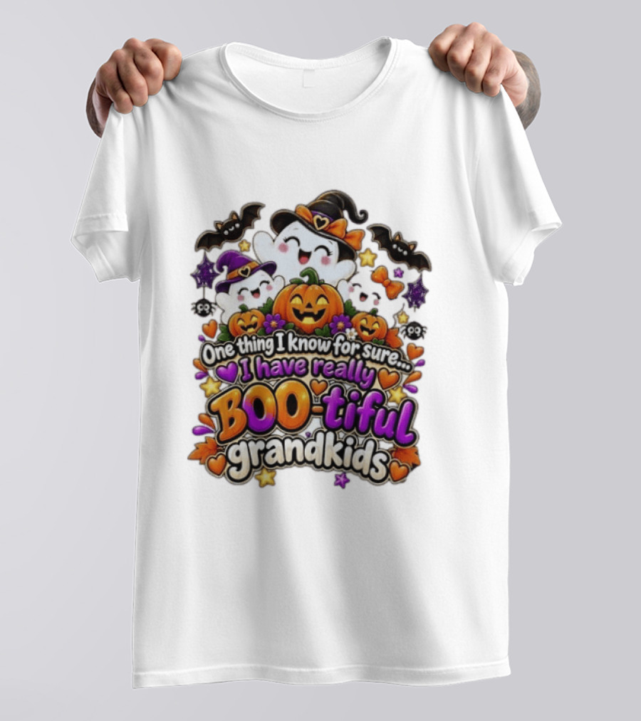 One Thing I Know For Sure I Have Really BOO Tiful Grandkids Halloween Ghost Pumpkin T-Shirt
