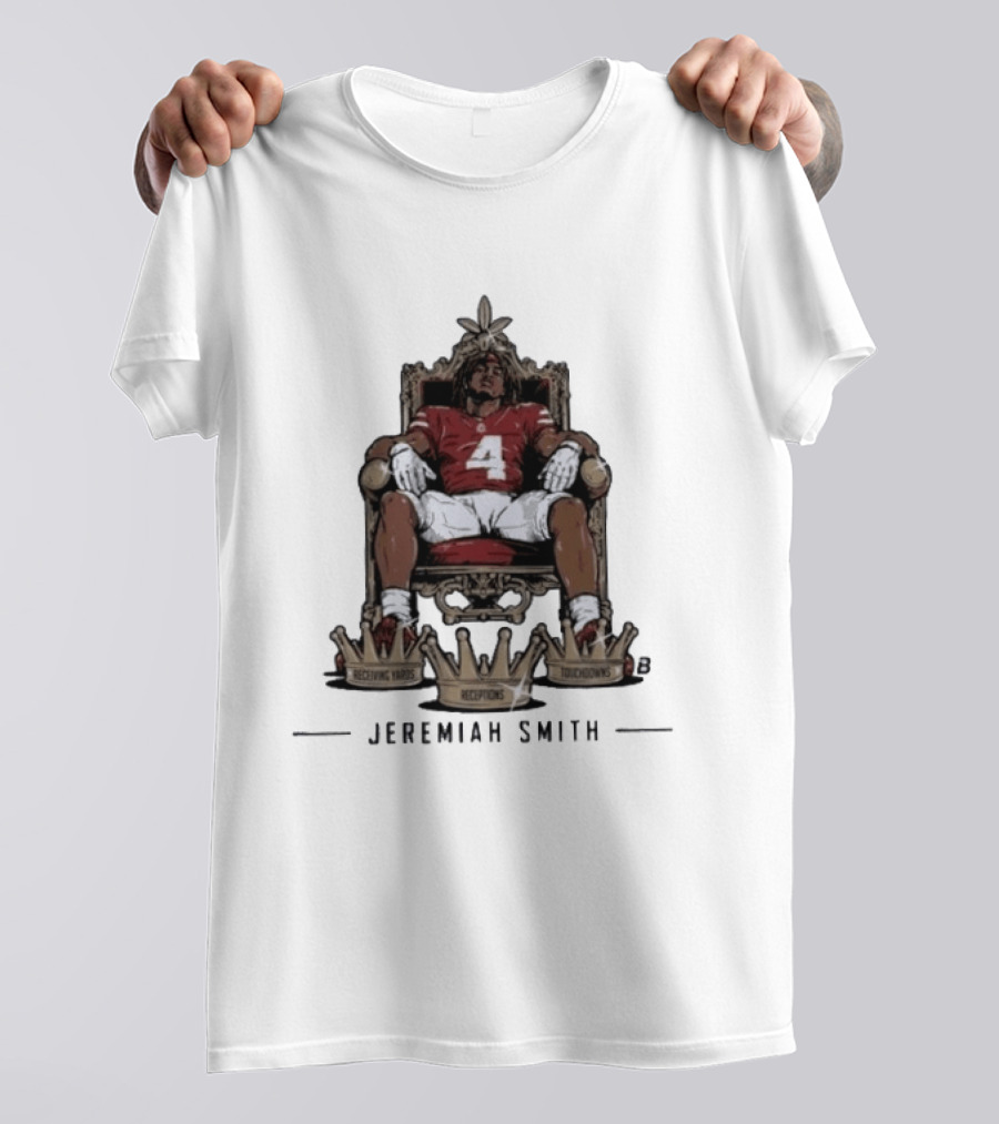 Ohio State Football Jeremiah Smith Triple Crown Receiving Yards Receptions Touchdowns T-Shirt