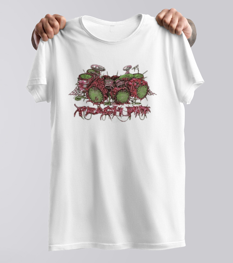 Peach Pit Meat Drums Drumming Kit Artful Display T-Shirt