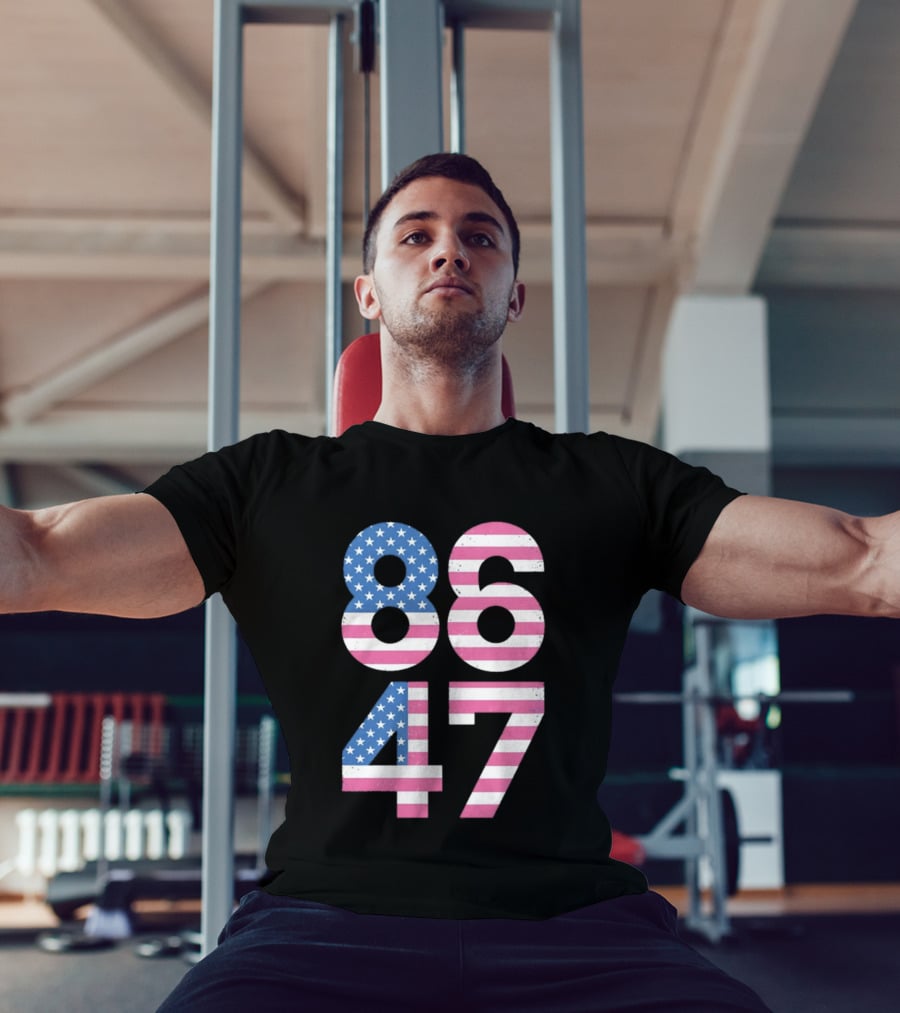 8647 Resist 86 47 American Flag USA 4th Of July T-Shirt