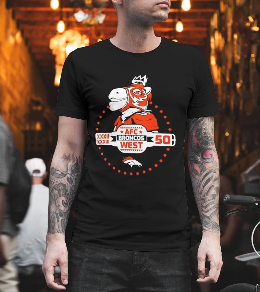 Broncos AFC West 50 Years XXXII XXXIII Celebration T-Shirt