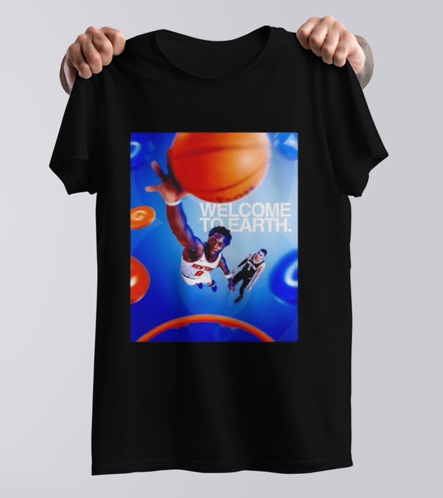 OG Anunoby New York Knicks Welcome To Earth Basketball Moment T-Shirt