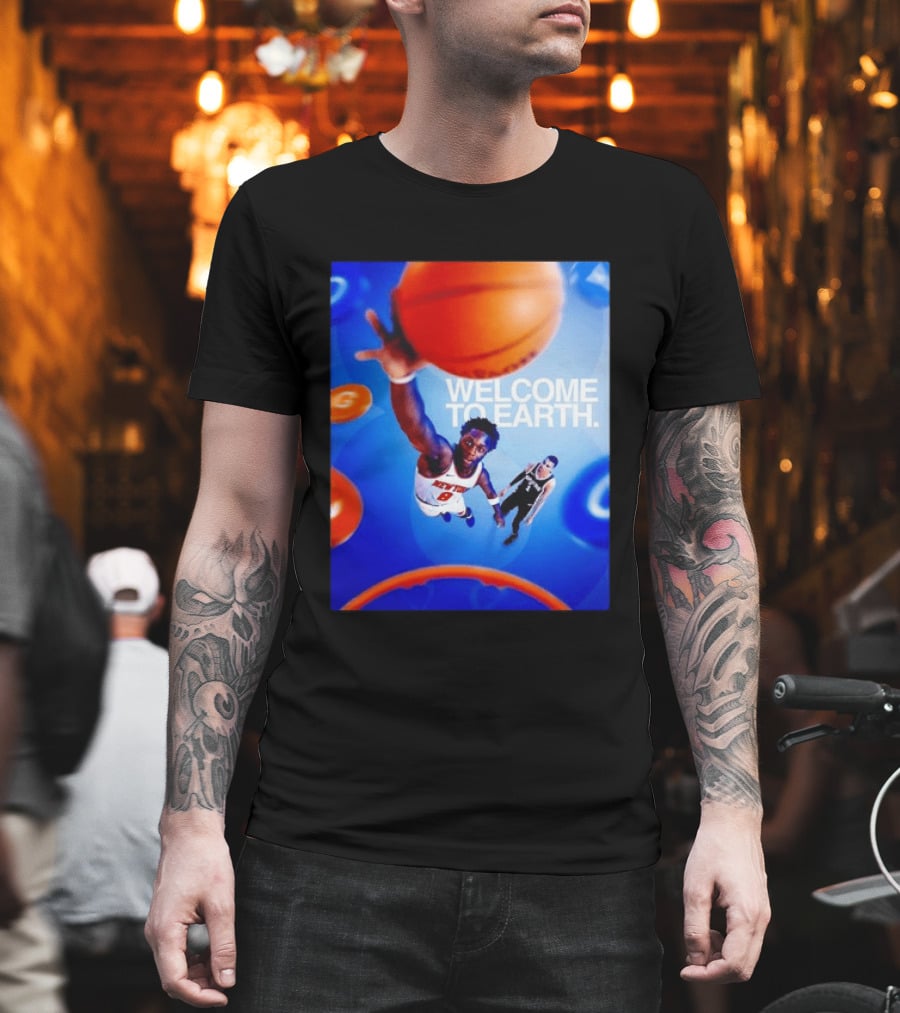 OG Anunoby New York Knicks Welcome To Earth Basketball Moment T-Shirt