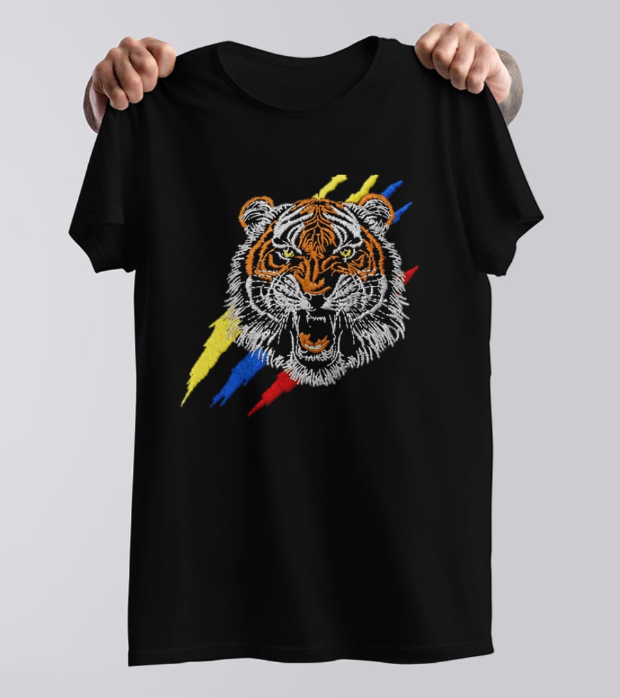 Tiger De La Espriella Colorful Bold Embroidered Hat T-Shirt