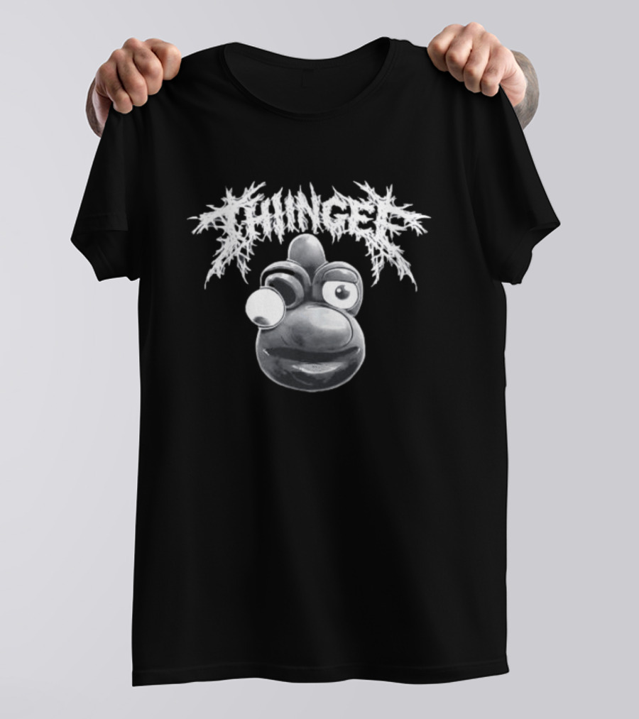Thingee Metal Jason Gunn Silver Cartoon T-Shirt