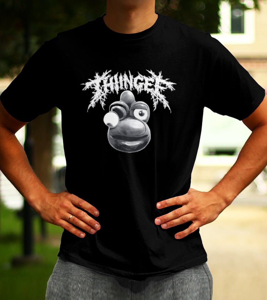 Thingee Metal Jason Gunn Silver Cartoon T-Shirt