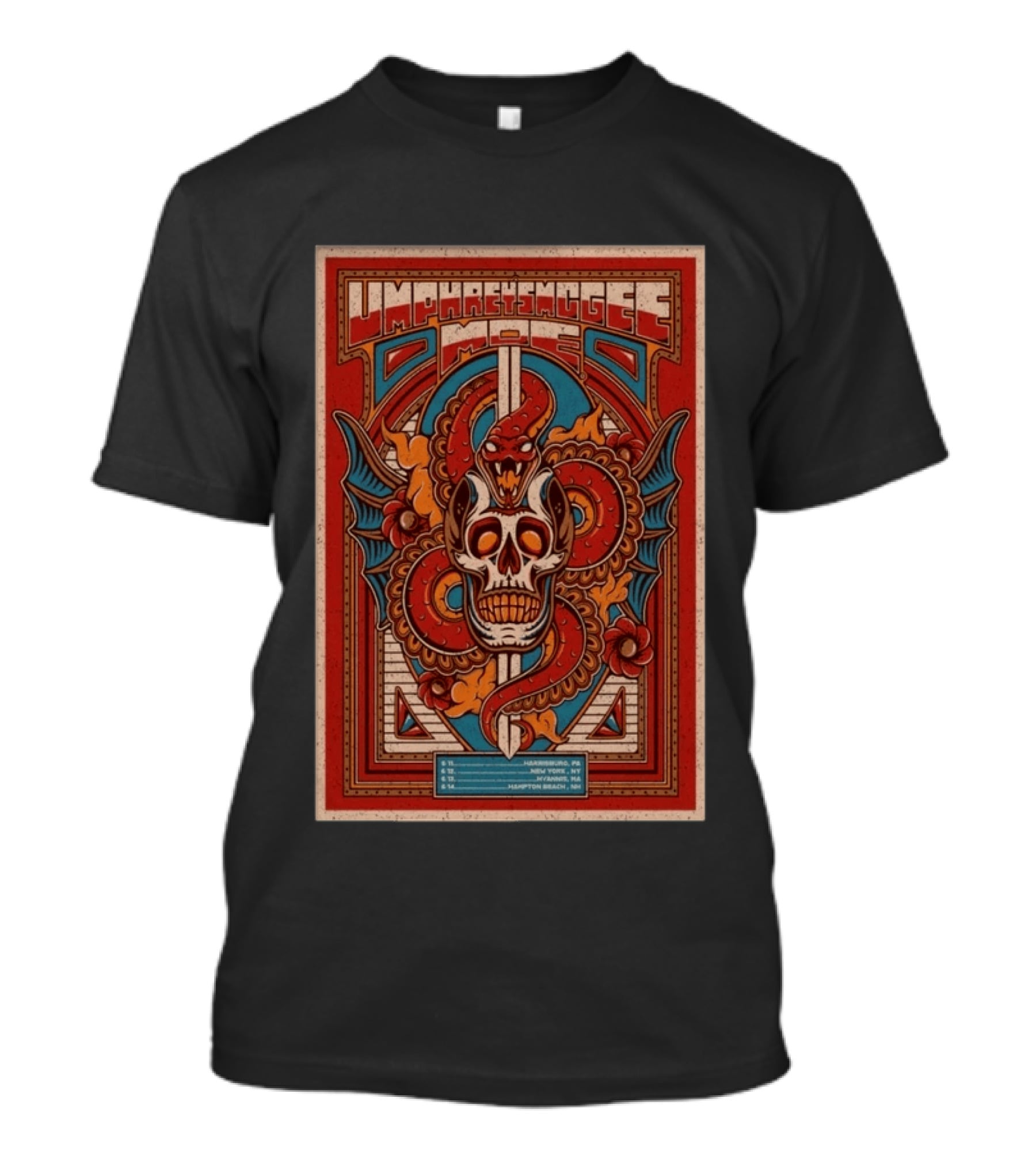 Umphrey's McGee Moe Tour 2026 Skull And Snake T-Shirt