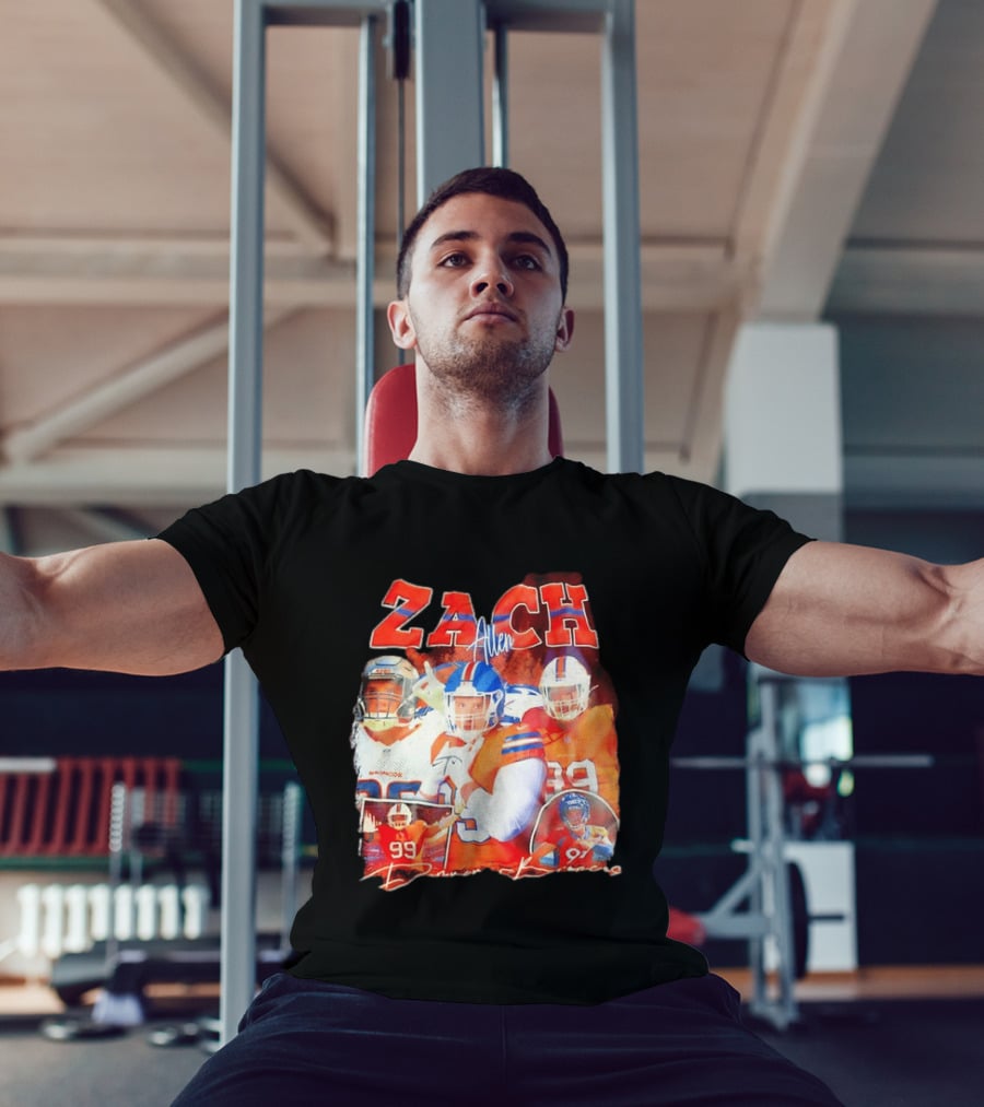 Zach Allen 99 Denver Broncos Football Player Collage T-Shirt