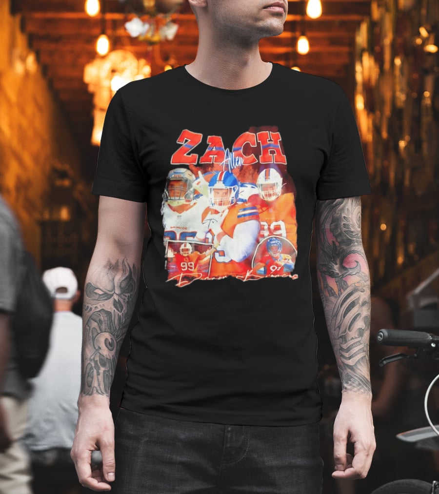 Zach Allen 99 Denver Broncos Football Player Collage T-Shirt