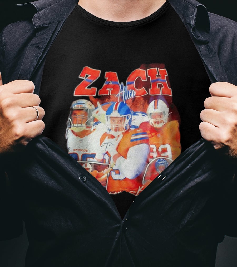 Zach Allen 99 Denver Broncos Football Player Collage T-Shirt