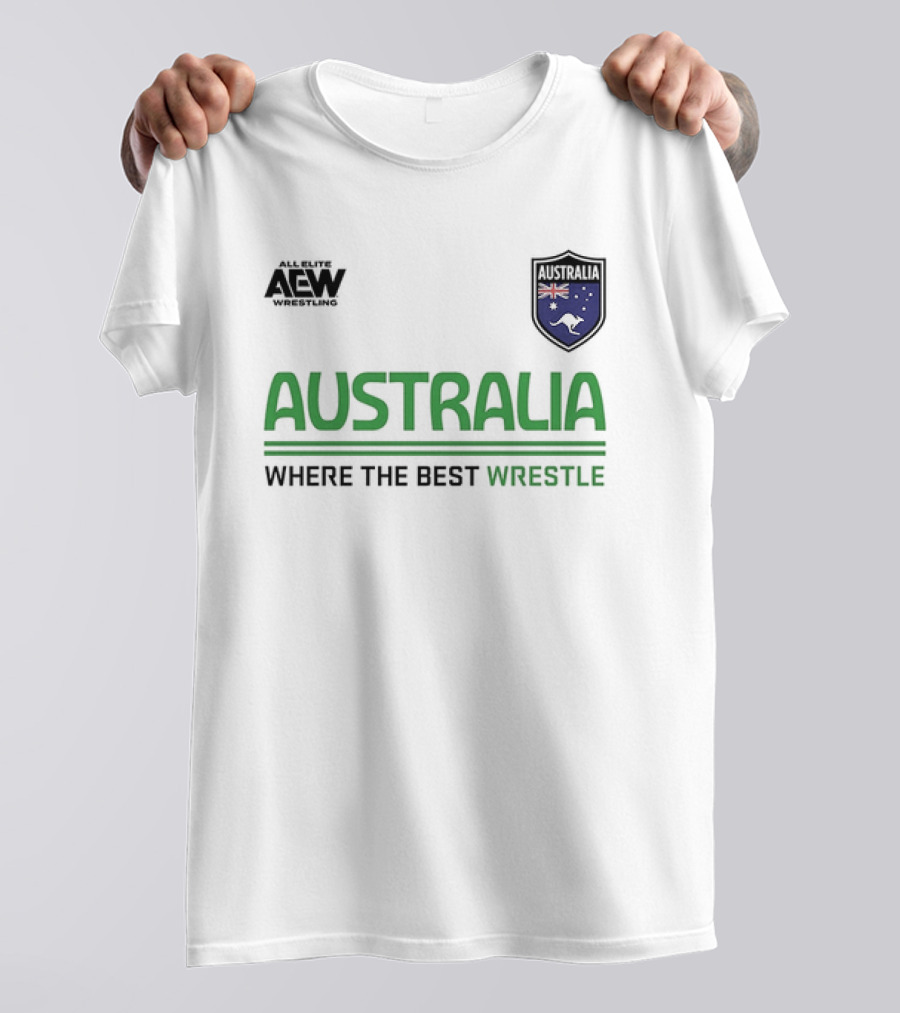 AEW Australia Where The Best Wrestle Iconic Shield T-Shirt