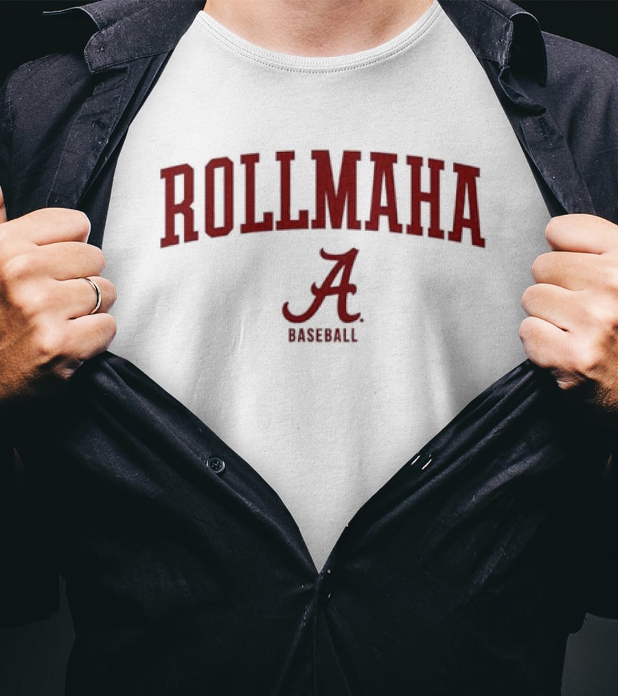 Alabama Crimson Tide Rollmaha Baseball Script A T-Shirt