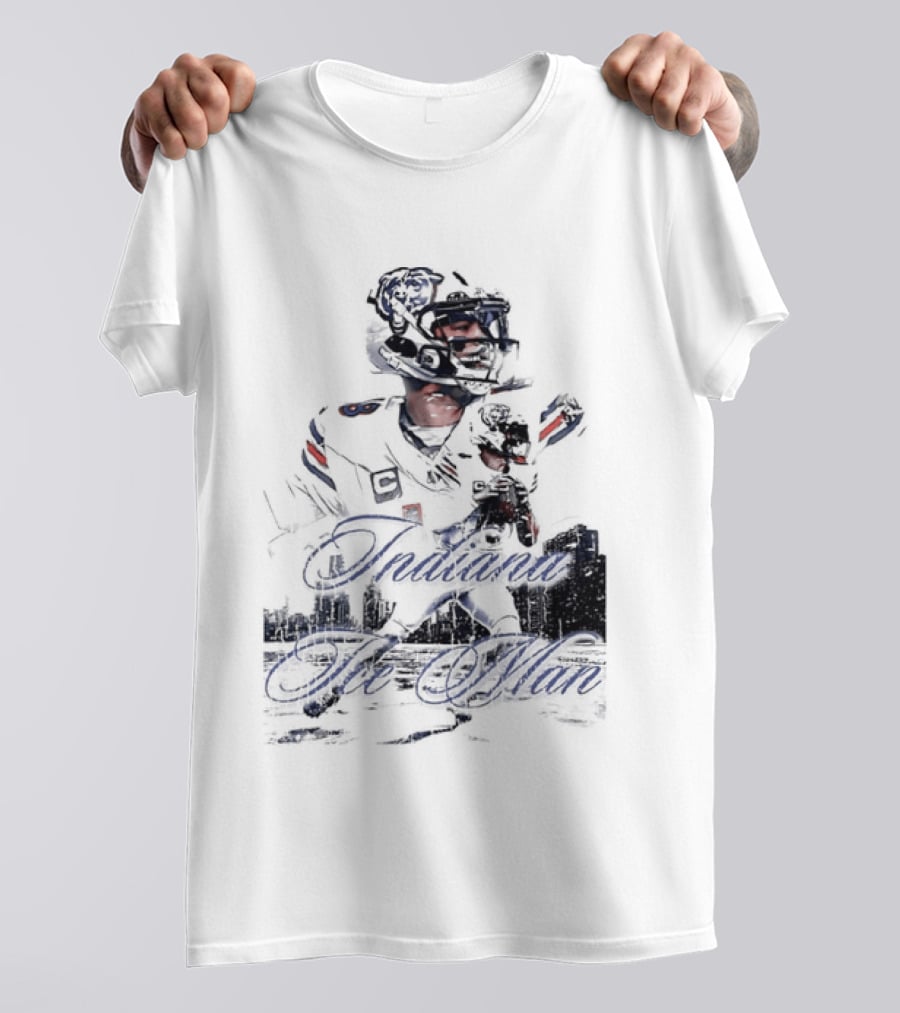 Caleb Williams Chicago Bears Indiana The Man Football Skyline T-Shirt