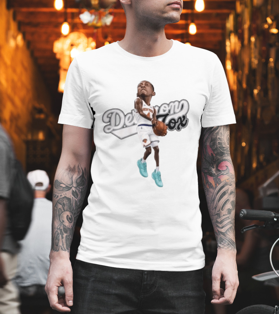 Deuce McBride New York Knicks NBA Player Caricature Determined Fox T-Shirt