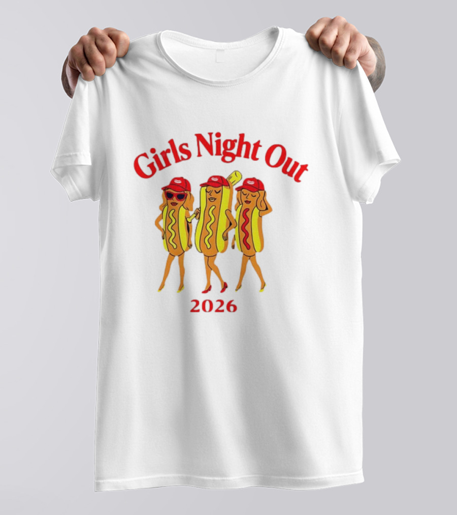 Girls Night Out 2026 Fun Hot Dog Costume T-Shirt