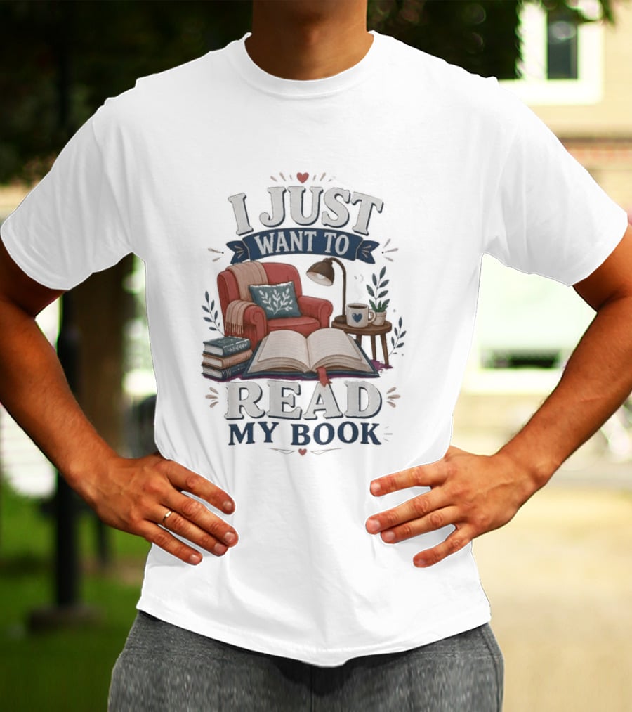I Just Want To Read My Book Cozy Chair Lamp Coffee T-Shirt