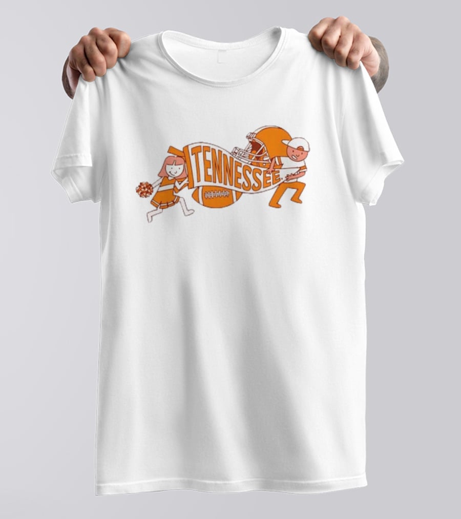 Tennessee Volunteers NCAA Football Cheerleaders Helmet And Pennant Flag T-Shirt
