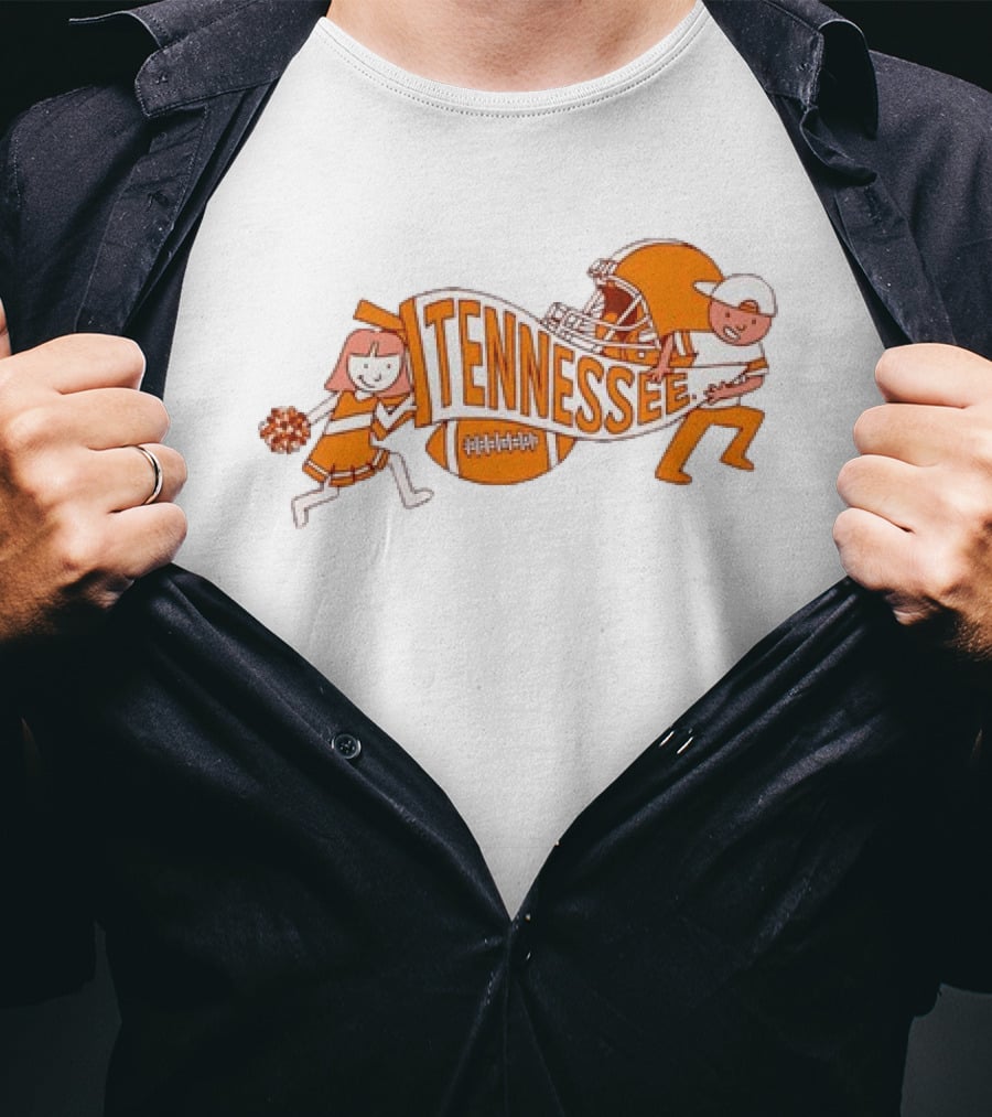 Tennessee Volunteers NCAA Football Cheerleaders Helmet And Pennant Flag T-Shirt
