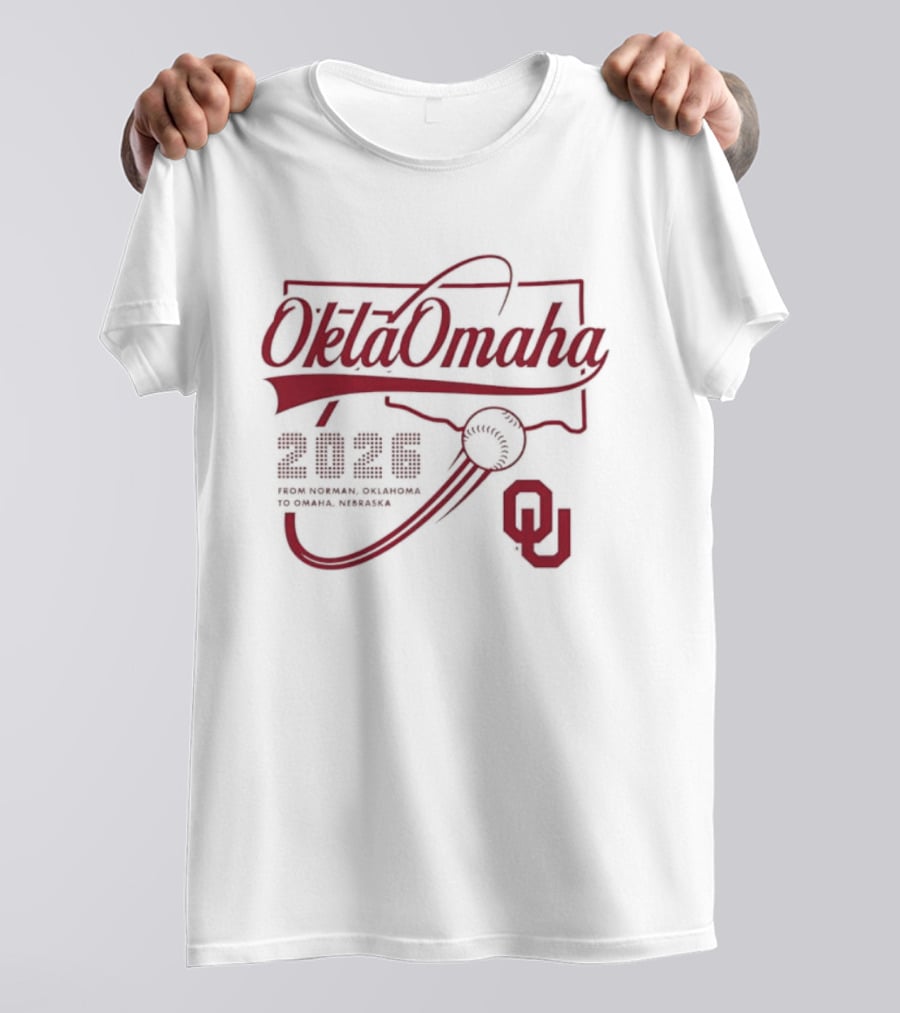 Oklahoma Sooners OklahOmaha 2026 NCAA Journey Norman To Omaha OU T-Shirt