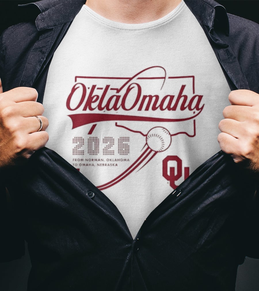Oklahoma Sooners OklahOmaha 2026 NCAA Journey Norman To Omaha OU T-Shirt