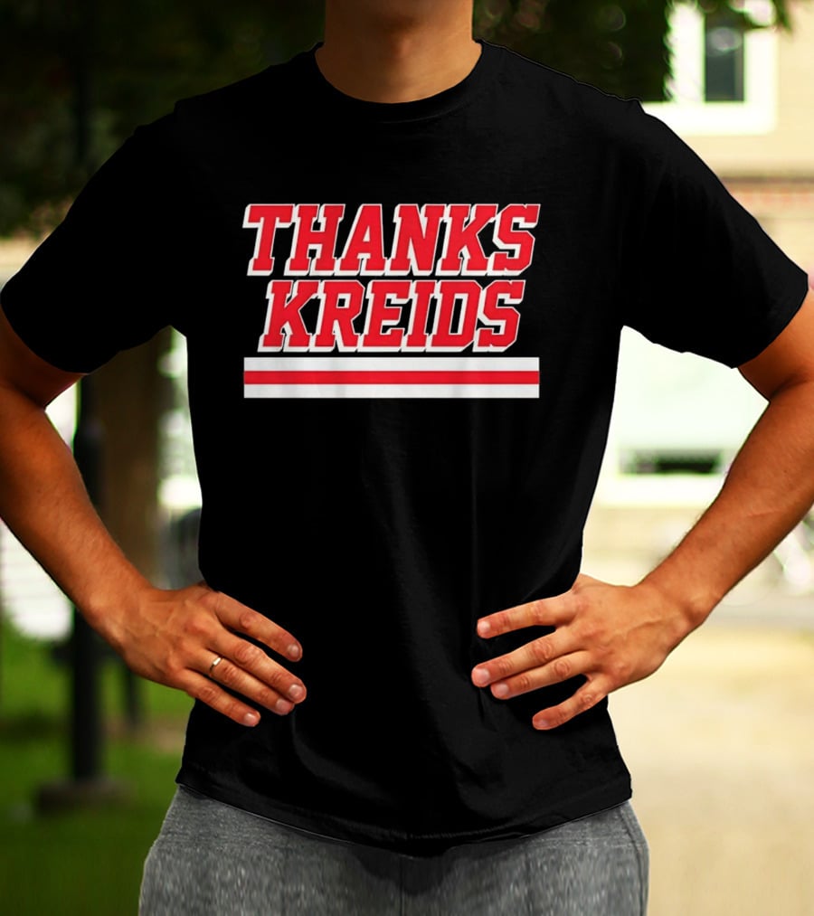 Chris Kreider Thanks Kreids Red And White Text Recognition T-Shirt
