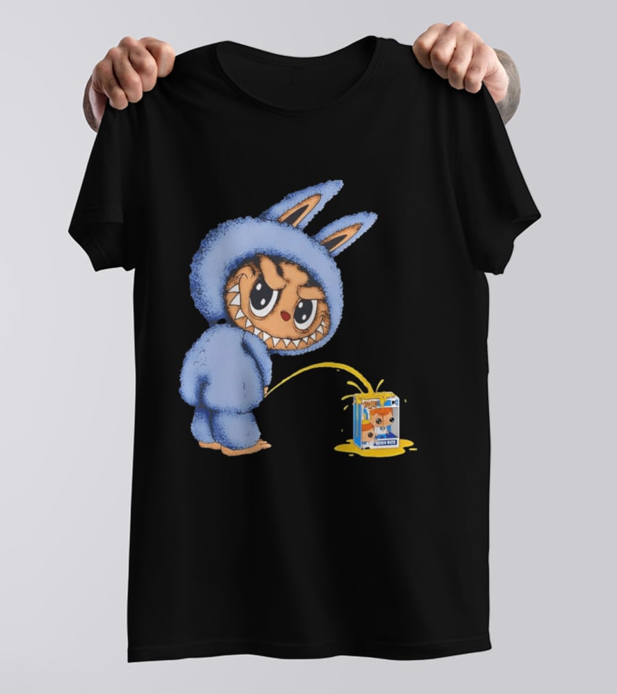 Labubu Peeing On Pop Figures Juice Box Fun Concept T-Shirt