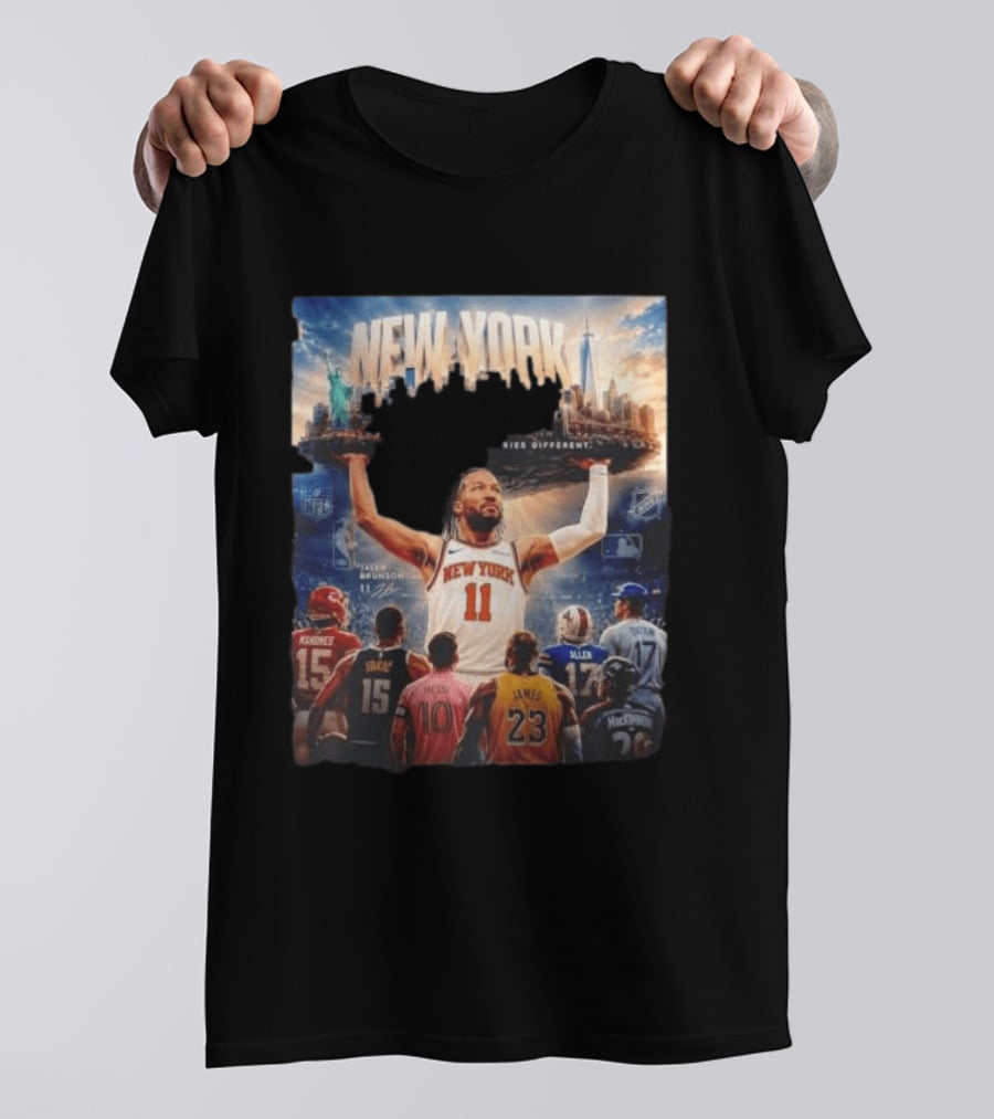 New York Knicks Built Different Carries Different Skyline Basketball NFL MLB T-Shirt