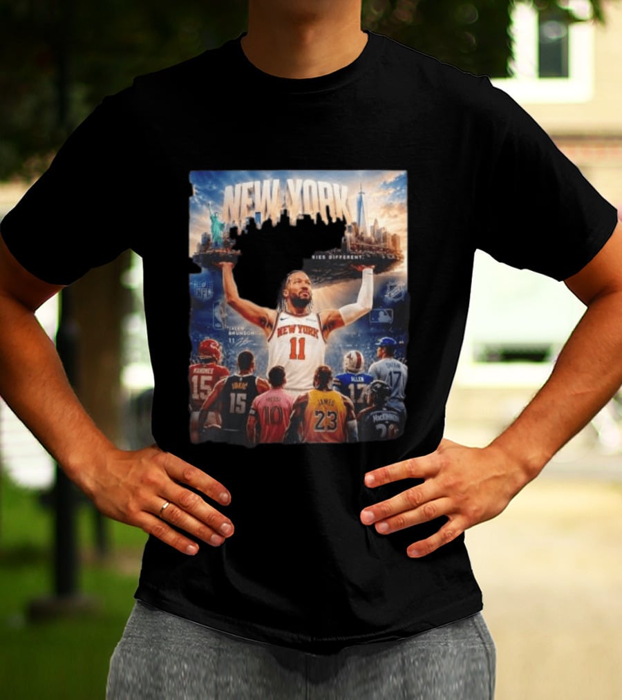 New York Knicks Built Different Carries Different Skyline Basketball NFL MLB T-Shirt