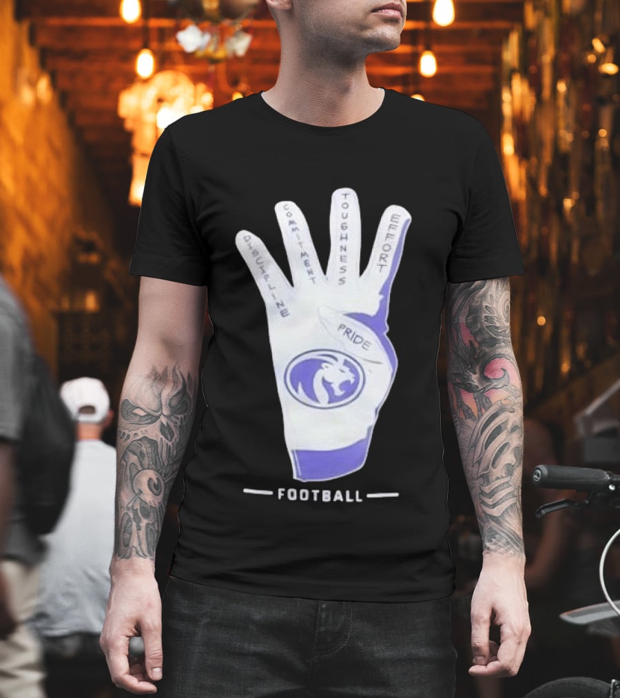North Alabama Football Discipline Commitment Toughness Effort Pride Glove T-Shirt