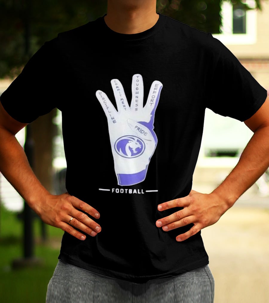 North Alabama Football Discipline Commitment Toughness Effort Pride Glove T-Shirt
