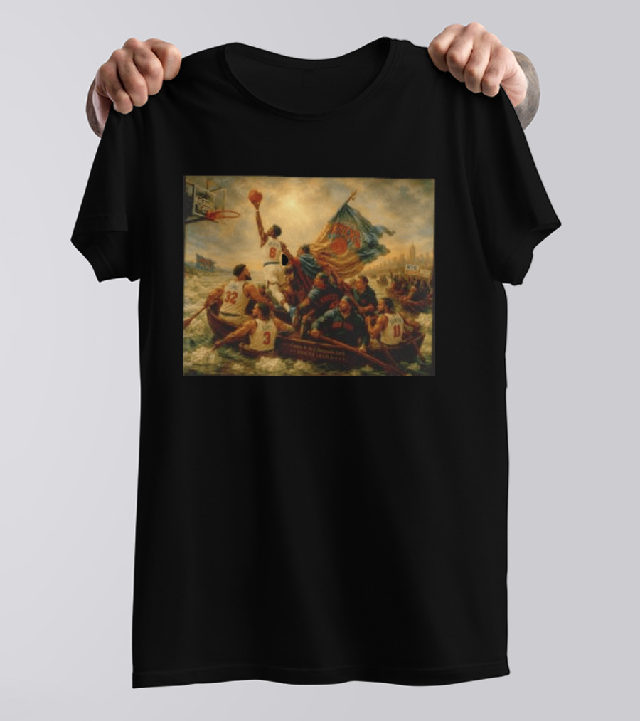 OG Anunoby Karl Anthony Towns Josh Hart Jalen Brunson New York Knicks 2026 NBA Renaissance Hoops Masterpiece T-Shirt