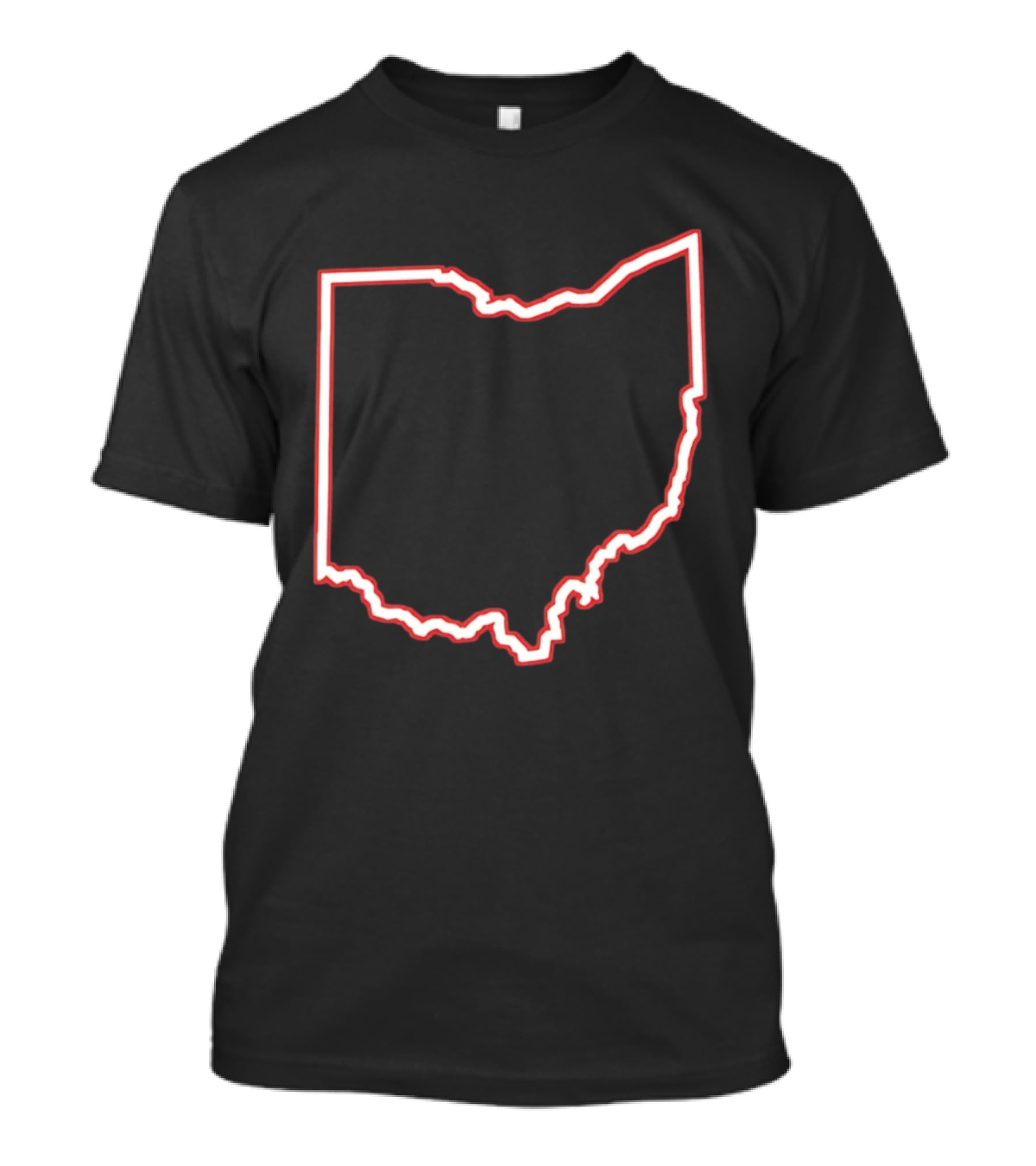 Ohio Outline Simple State Map Red T-Shirt