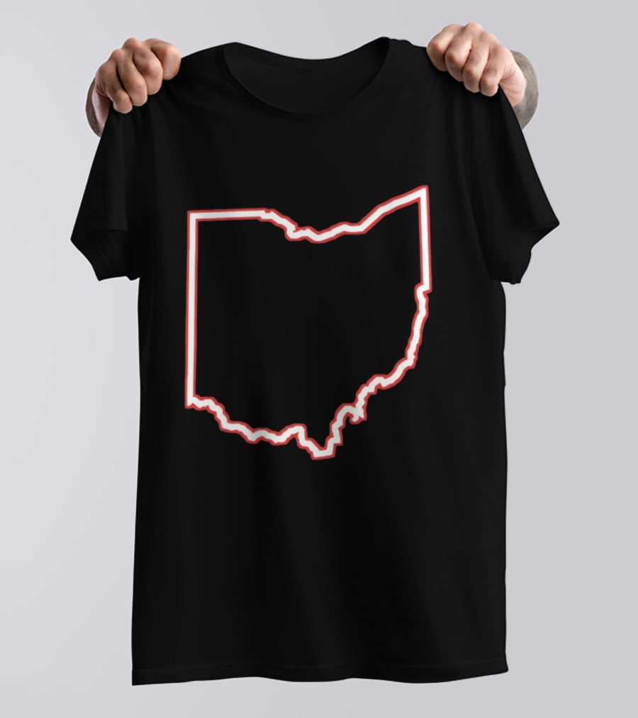 Ohio Outline Simple State Map Red T-Shirt