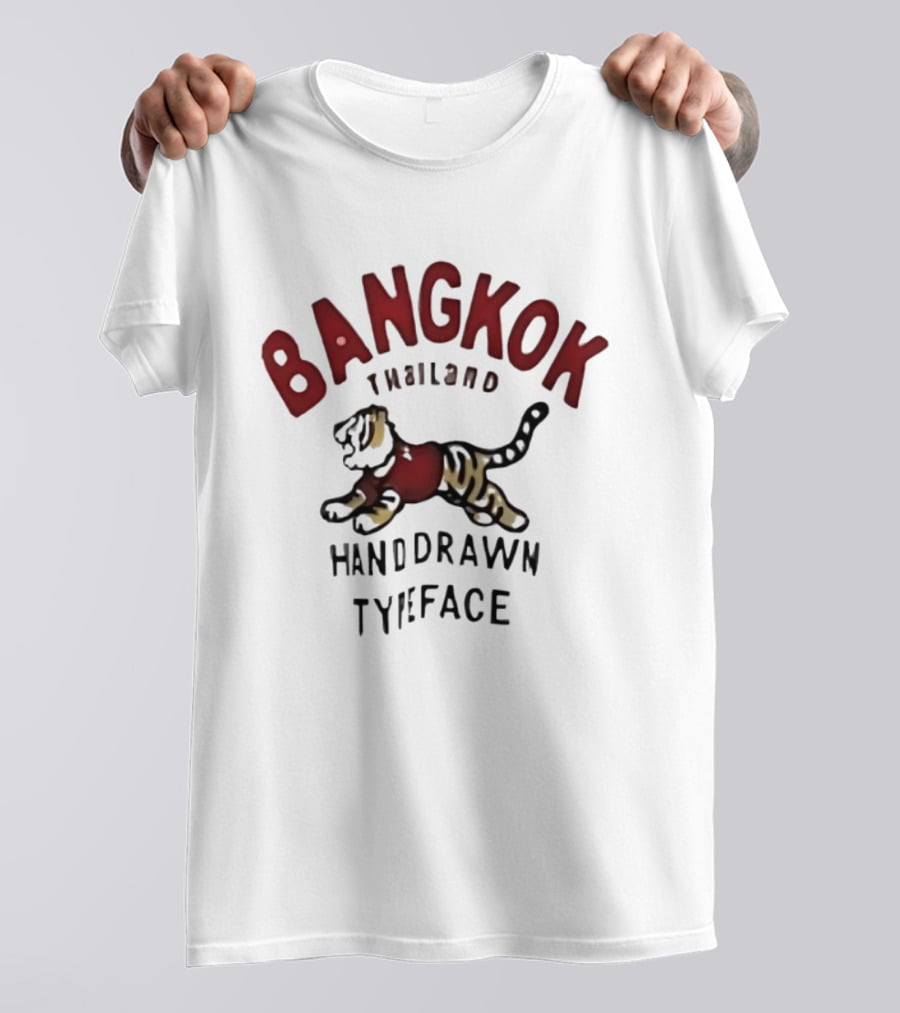 Bangkok Thailand Hand Drawn Typeface Tiger T-Shirt