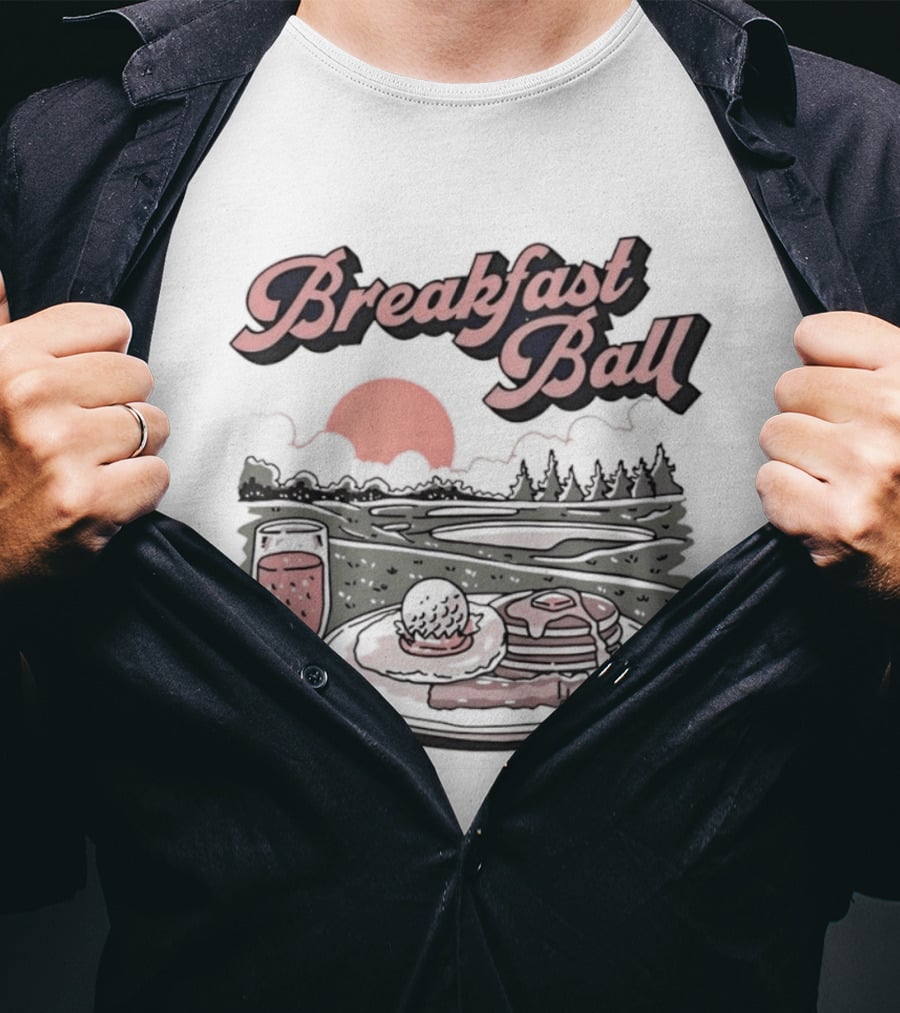 Breakfast Ball Pancakes Sunrise Golf Course T-Shirt