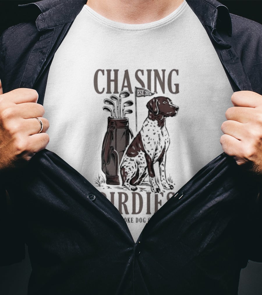 Chasing Birdies Broke Dog Co Golf Bag Dog T-Shirt