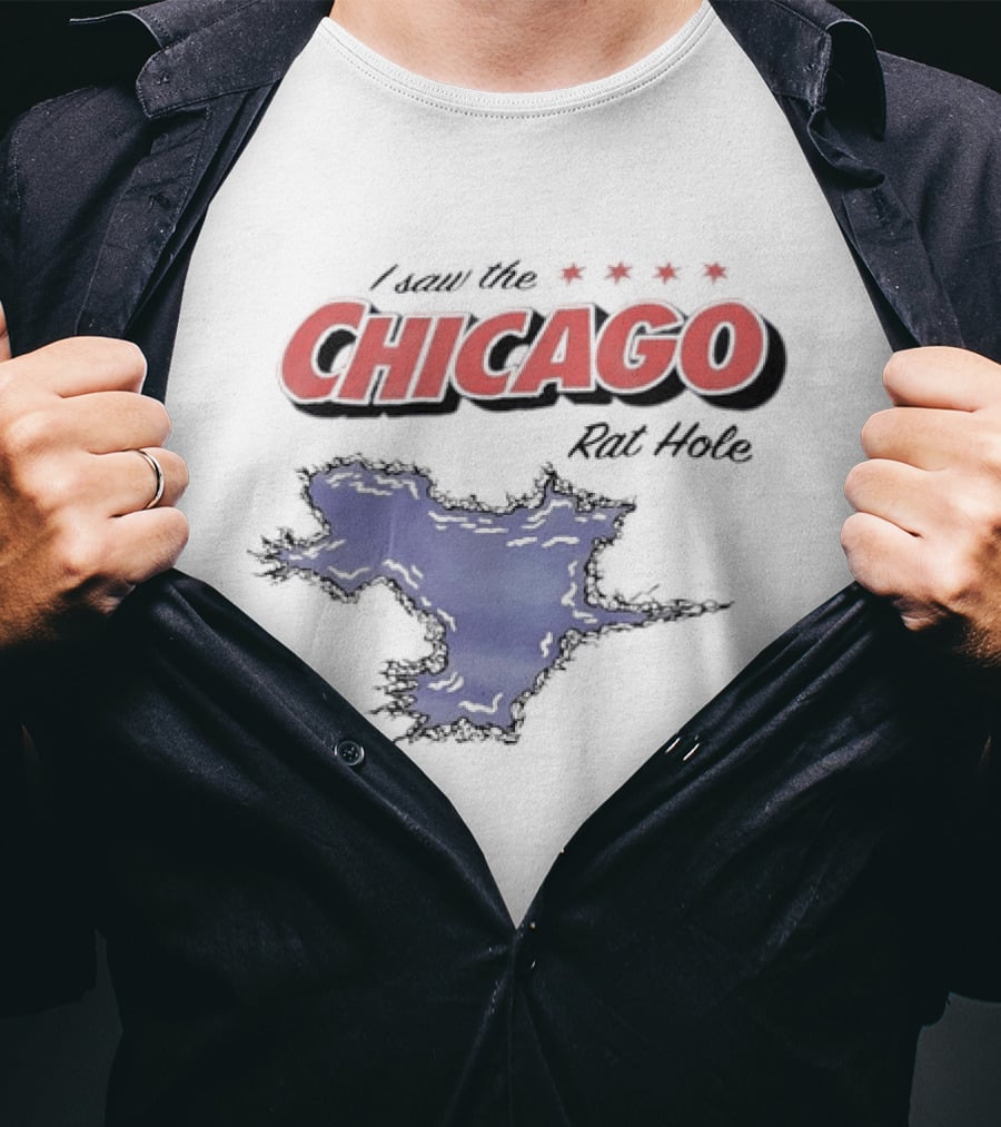 I Saw The Chicago Rat Hole City Meme With Chicago Stars And Map T-Shirt