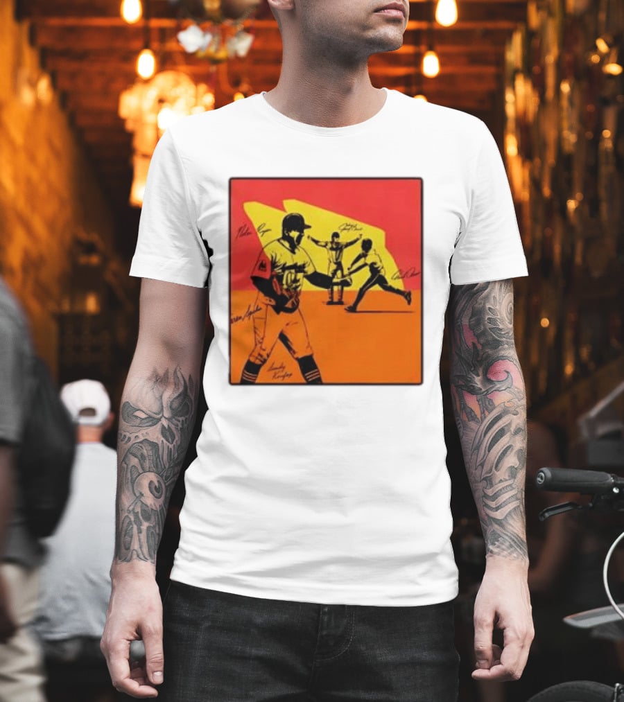 Cleveland Guardians Baseball Team Players Signatures Dynamic T-Shirt