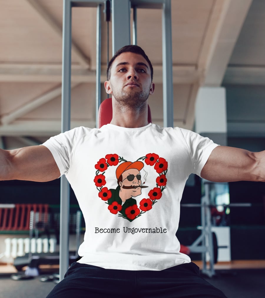 Become Ungovernable Dale Gribble King Of The Hill Red Flower Heart T-Shirt